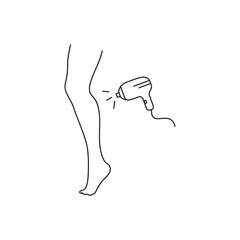 Laser hair removal leg icon sign illustration design vector