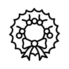 Download christmas wreath vector graphic with bow and berries for holiday decoration and design projects