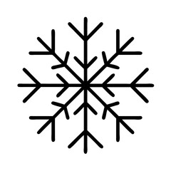 Fototapeta premium Winter snowflake vector illustration, christmas snow flake outline, holiday season design, simple drawing 