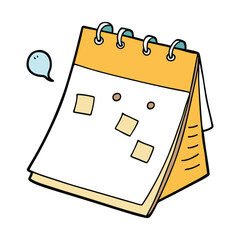 A notepad with scribbles and sticky notes