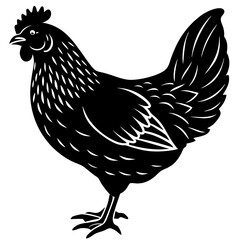 Hen Silhouette Vector Art for Farm Animal and Rustic Design Themes