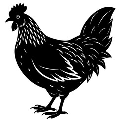 Hen Silhouette Vector Art for Farm Animal and Rustic Design Themes
