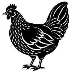 Hen Silhouette Vector Art for Farm Animal and Rustic Design Themes
