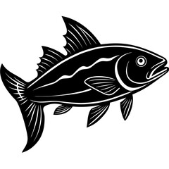 Fish Silhouette Vector Art for Aquatic and Marine Design Projects