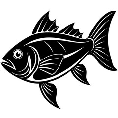Fish Silhouette Vector Art for Aquatic and Marine Design Projects