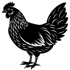 Hen Silhouette Vector Art for Farm Animal and Rustic Design Themes