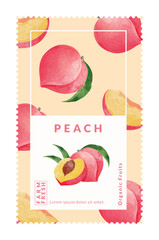 Peach packaging design templates, watercolour style vector illustration.