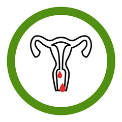 Female Reproductive System During Menstruation Icon