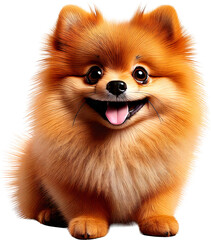 Obraz premium perro, pomerania, mascota, spitz, cachorro, aislada, cuca, blanco, animal, café, retrato, engendrar