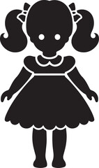 Fototapeta premium Doll black silhouette vector