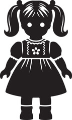Fototapeta premium Doll black silhouette vector