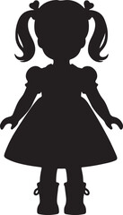 Doll black silhouette vector