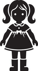 Fototapeta premium Doll black silhouette vector