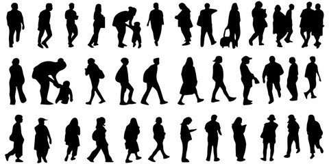 Exploring the Beauty of People Silhouettes in Modern Art and Photography.  Vector illustration.	