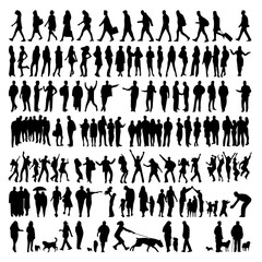 Exploring the Beauty of People Silhouettes in Modern Art and Photography.  Vector illustration.	