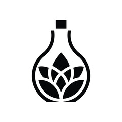 Black and White Yoga Themed Bottle with Lotus Petal Motif Symbolizing Harmony and Wellness