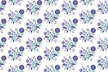 Obraz premium seamless background with nature-inspired floral bunches and artistic botanical leaf drawings for wallpaper and surface design