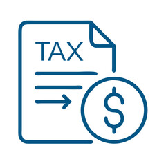 Tax form with dollar sign and money symbol icon