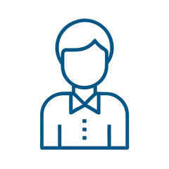 Obraz premium Male profile avatar in simple line style