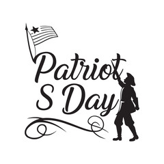 patriot day typography silhouette vector