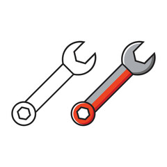 socket wrench on white background