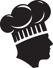Chef hat black vector illustration silhouettes