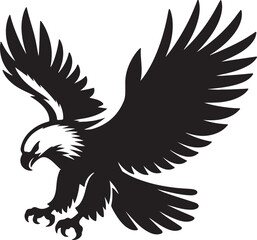 Fototapeta premium Eagle black silhouette vector