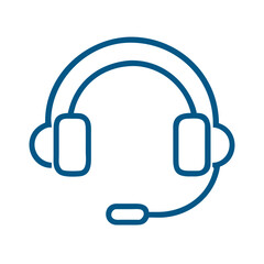 Fototapeta premium Support headset icon in outline style