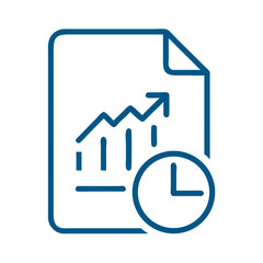 Growth analytics document with clock icon
