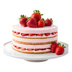 Strawberry Shortcake Style Layer Cake with Fresh Fruit