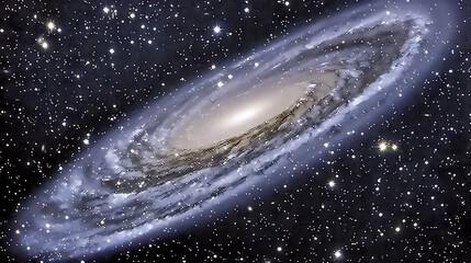 Obraz premium A spiraling galaxy illuminated by countless stars in deep space