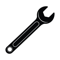 adjustable wrench isolated on white