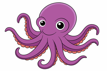 set of funny octopus