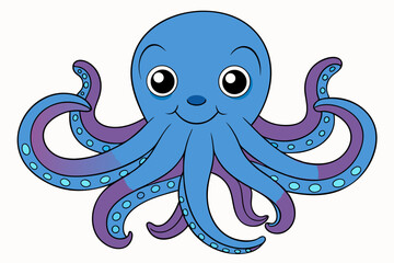 set of funny octopus