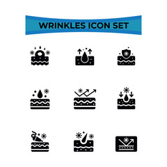 Skin care line icons set.Sun Protection Icons Editable Stroke. Skin care line icons set. Moisture cream, acid, anti wrinkle serum