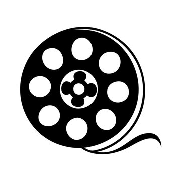 recommend clip art: reel of film icon, reel of film silhouette vector illustration-simple silhouette illustration of reel of film, perfect for reel of film logos and icons