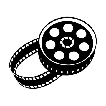 recommend clip art: reel of film icon, reel of film silhouette vector illustration-simple silhouette illustration of reel of film, perfect for reel of film logos and icons
