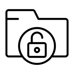 Folder Unlock Outline Icon