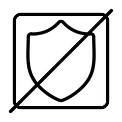 Shield Slash Outline Icon
