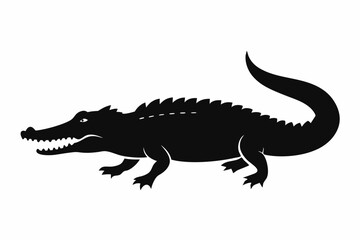 Naklejka premium crocodile sihouette black vector