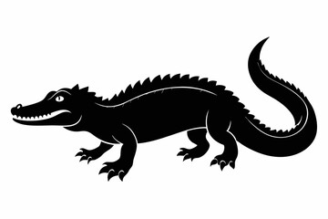 crocodile sihouette black vector