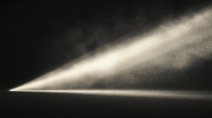 Floating dust particles illuminated by a single ligh