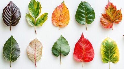 Obraz premium Autumn leaves in various colors and shapes (2)