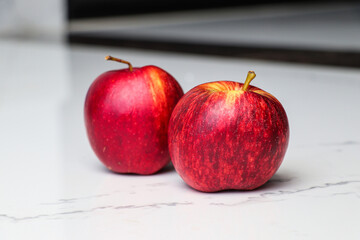 Red Apples Arranged in a Diagonal Position