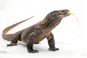 Obraz premium Komodo-dragon-with-white-background