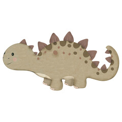 Estegossauro baby feliz da cor verde musgo