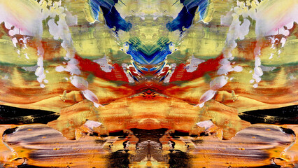 Fototapeta premium Abstract art background . Hand painting artwork on canvas .