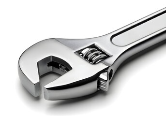 adjustable wrench on white background