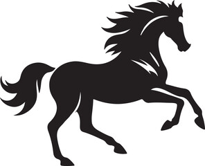 Obraz premium Horse black silhouette vector