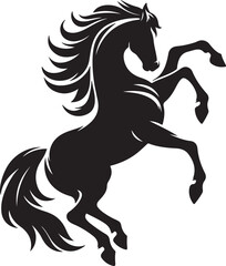 Horse black silhouette vector